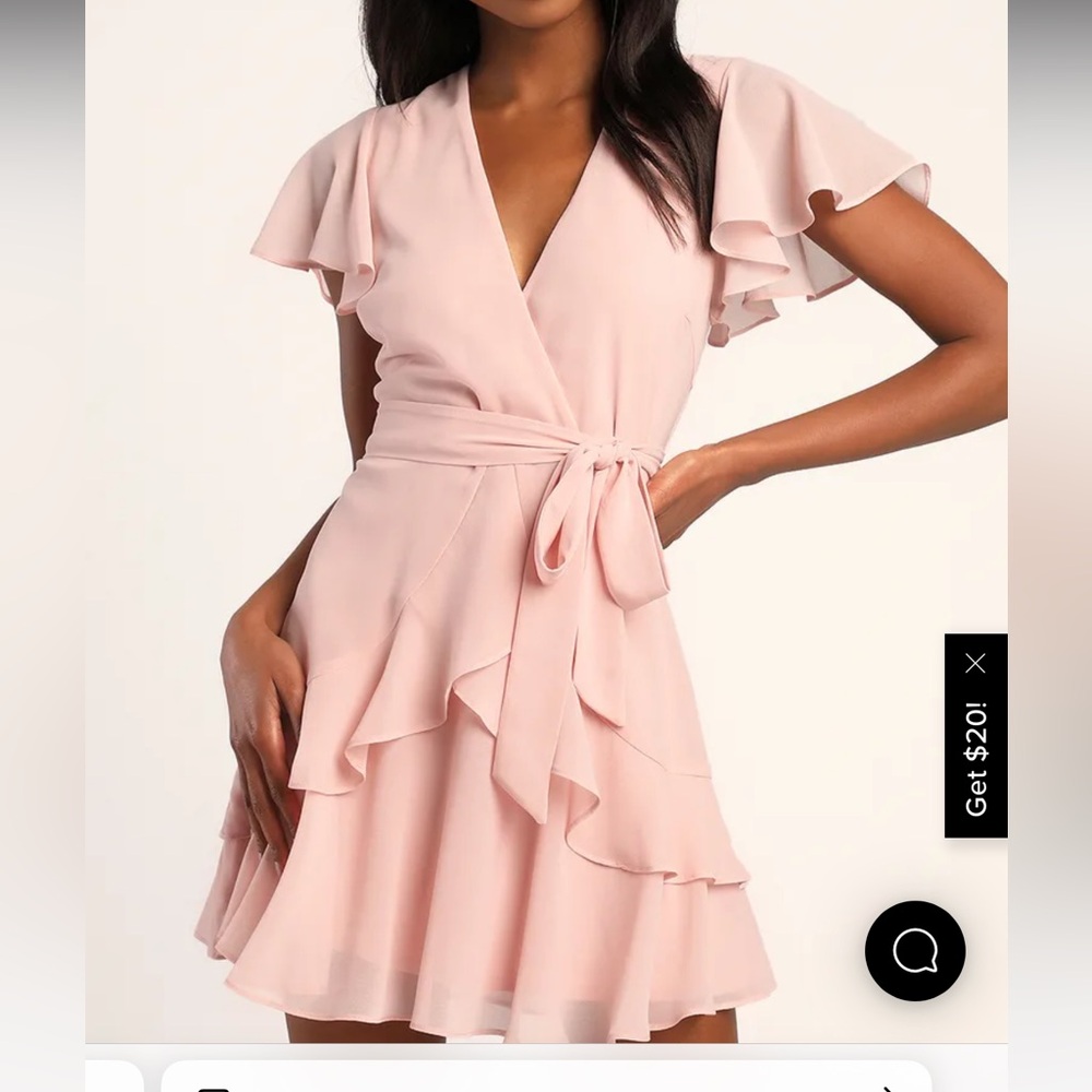 Lulus Sweet Like You Blush Ruffled Mini Dress